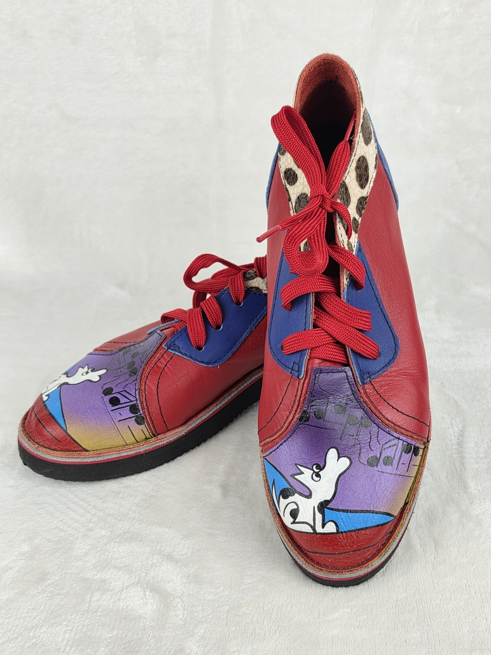 SoleTech Art Sole Hand‎ Painted Leather High Top Boot Womens 8.5 Multicolor